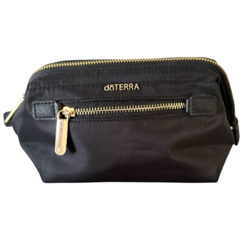 doTERRA Black Oil Pouch Bag with Gold Zipper